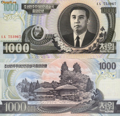 COREEA DE NORD 1.000 won 2006 UNC!!! foto