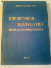 REPERTORIUL LEGISLATIEI R.S.R. ~ CONSILIUL LEGISLATIV - LEGI SI DECRETE foto