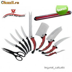 Cutite Contour Pro Knives Set 10 Bucati si Bonus Suport Magnetic foto