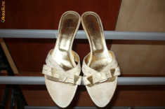 Sandale, papuci, saboti Crem, piele naturala, KISMET, nr. 38 foto