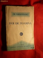 39. Mihail Sadovenu - Foi de Toamna -Ed. 1921 Nuvele Ed. Alcalay / Viata Romaneasca Iasi, 291 pag ,ilustratie mica la inceput de nuvela