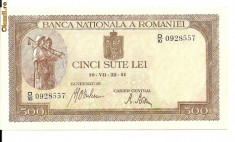 LL bancnota Romania 500 lei 1941 UNC foto