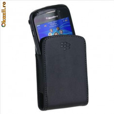 husa neagra piele Blackberry 9700 foto