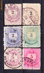 Timbre Ungaria 1874 - 88 Lot de 6 v. Plic cu numeral foto