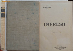 Ilarie Chendi , Impresii , 1924 , prima editie foto
