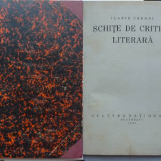 Ilarie Chendi , Schite de critica literara , 1924 , prima editie