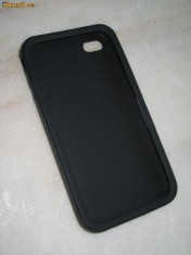 LICHIDARE STOC !!! Carcasa Husa Hard case neagra gumata catifelata, silicon, iPhone 4 4G, OUTLET IASI !!! foto