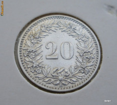 Elvetia - 20 rappen 1930 - 4 grame cu-ni - calitate - piesa de colectie foto