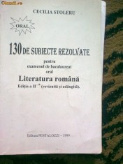130 de subiecte rezolvate - Literatura romana Bac 1999 - oral foto