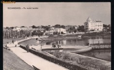 carte postala-TECHIRGHIOL-Pe malul lacului foto