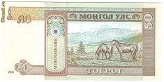 Mongolia bancnota 50 Tugrik 2000 UNC foto