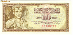 Serbia-Iugoslavia bancnota 10 Dinari 1968 UNC foto