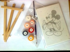 tablou de pictat pe numere, un set complet de pictura pentru copii de la 8 ani, ideal cadou, educativ si constructiv, Pikachu, Miki Mouse foto