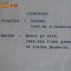 Vergiliu Eneida trad. Pandelea 1925 / Hesiod Munci si zile 1957 colegate