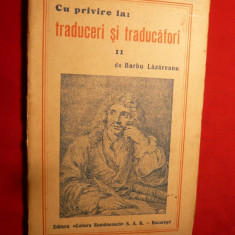 Barbu Lazareanu - Cu privire la :Traduceri...-Ed. Interbelica