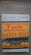 Din presa literara romaneasca (1900 - 1918) foto