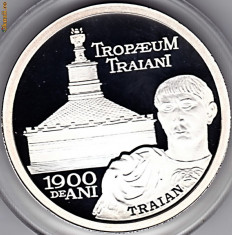 BNR 10 lei 2009,Traian, Adamclisi Constanta , argint 999 31,1 gr foto