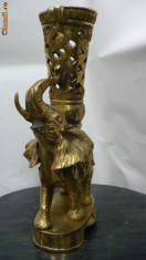 Statueta &amp;quot;Elefant&amp;quot; din bronz(vaza) foto