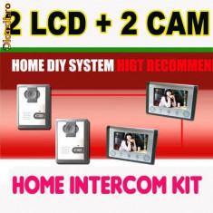 Video Interfon 2 monitoare 7&amp;quot; TFT color+ 2 camera supraveghere foto