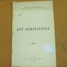Act Constitutiv Societatea Moreni-Ghirdoveni, Bucuresti 1908