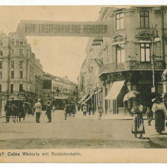 2421 - BUCURESTI, Victoriei Ave. - old postcard, CENSOR real FOTO - used - 1918