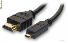 Micro HDMi to HDMI,1,5m , capete aurite foto