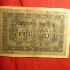 Bancnota 50 Marci GERMANIA 1914 , cal.medie ,serie 6 cifre