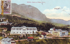 Romania, Sinaia, carte postala circulata 1919, TCV: Casino si Palace Hotel foto