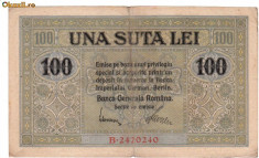 * Bancnota 100 lei 1917 BGR foto