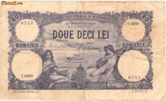 * Bancnota 20 lei 1927 foto