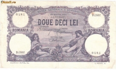 * Bancnota 20 lei 1920 foto