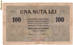 * Bancnota 100 lei 1917 BGR foto