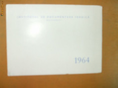 Felicitare carton An Nou si RPR Institut Doc. Tehnica Buc. 1964 10 x 14 cm foto