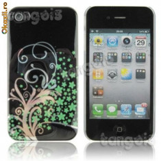 husa protectie iphone 4 gel silicon rigid case florala cover 4g iph flower power foto