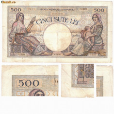 * Bancnota 500 lei 1938 foto