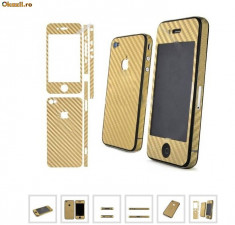 Sticker gold iPhone 4 fibra carbon BLACK Full Body Carbon Fiber gold foto