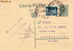 CARTE POSTA- STAMPILA TG.MURES DR.SZORTSEY L.- DR ALADAR ILIAS AR.NOU1938-CPR O 23 foto