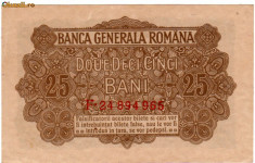 * Bancnota 25 bani BGR 1917 foto