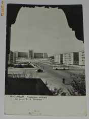 &amp;quot; BUCURESTI - ACADEMIA MILITARA DIN PIATA A.V.SUVOROV &amp;quot; - carte postala circulata anul 1962 / vedere / ilustrata foto