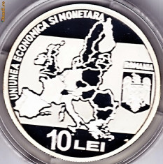 BNR 10 lei 2009,argint,Uniunea economica si monetara foto