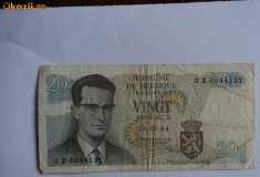 B. 20 francs 1964 Belgia foto