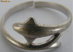 Inel vechi din argint delfin - de colectie (2) foto