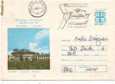 plic omagial(aerofilie)-EXPOZITIA FILATELICA,,TRANSFILEX 87&quot;