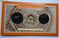 Set 3 replici monede romane extrem de RARE dupondius Hadrian, aureus Claudiu, as Claudiu foto