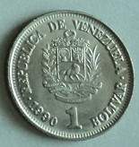 B. 1 bolivar 1990 Venezuela foto