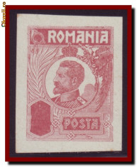 +++ Romania 1920 - Eseu rosu-rose Ferdinand Cap mic, fara valoare nominala foto