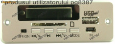 Modul decodor MP3, citire USB/ SD, afisaj cu LED-uri, cu telecomanda-0301 foto