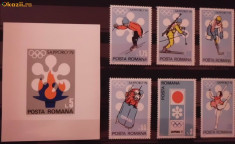 Timbre nestampilate de colectie Romania, JO de iarna - Sapporo, 1971, LP 778 si LP 779 foto