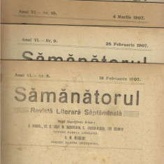 9 Reviste SAMANATORUL pe anul 1907 (numere consecutive)