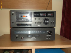 Casetofon deck AKAI CS-702D II + Stereo Tuner AT2200 black foto